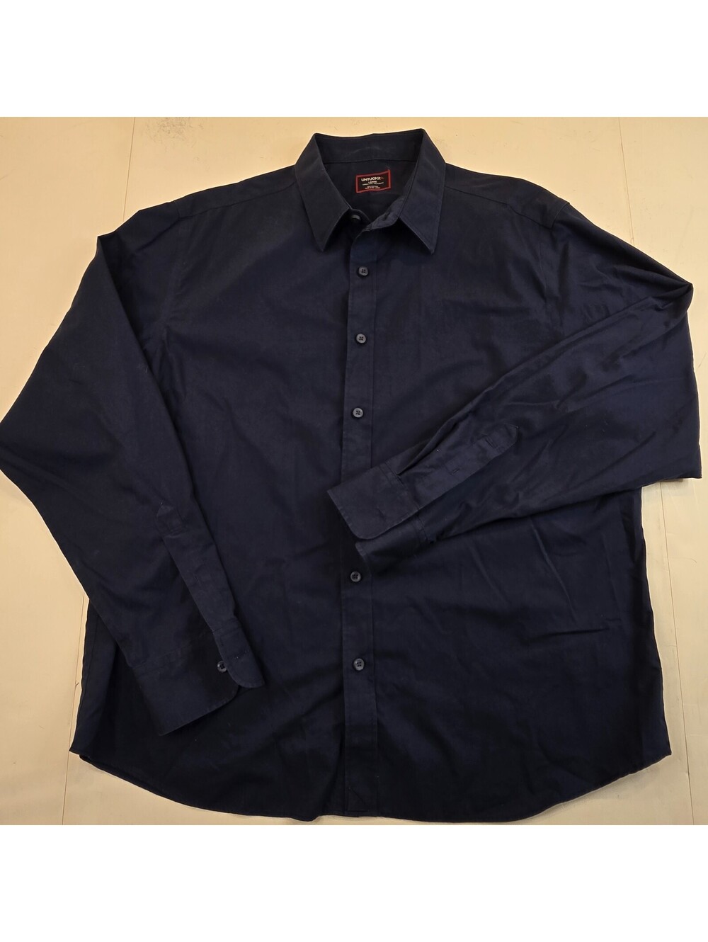UNTUCKit Castello WF  mens Cotton Wrinkle Resistant Button-Up L Navy Minimalist